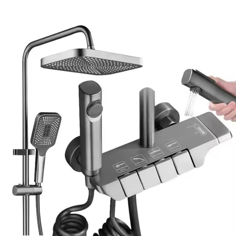 Copper Bathroom Shower Faucet Set